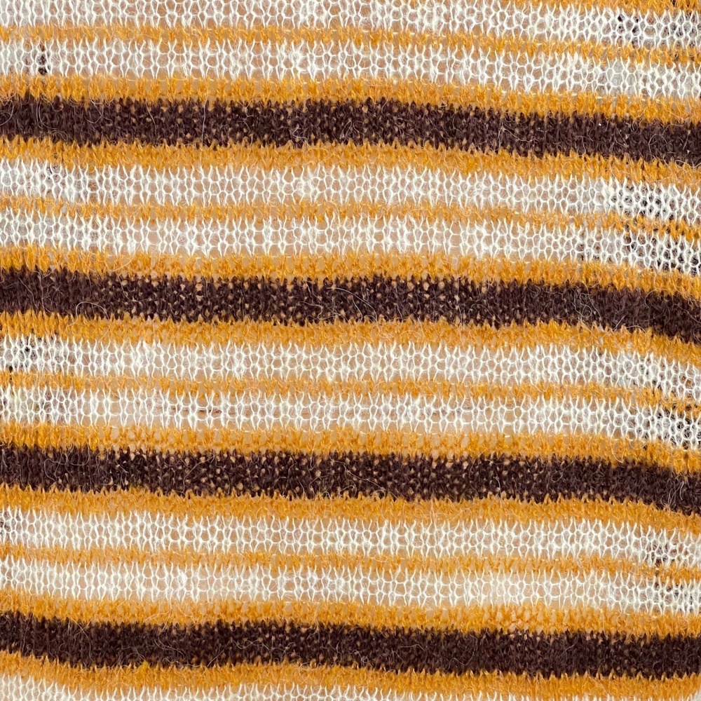 Striped Oversized Cardigan Sweater XL  Grunge Open Knit Brown Yellow Distressed - Picture 8 of 12
